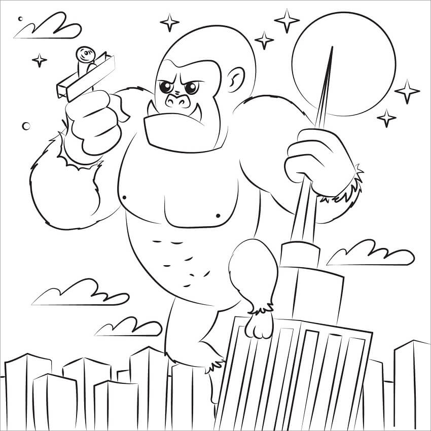 Desenho deKing Kong 5 para colorir