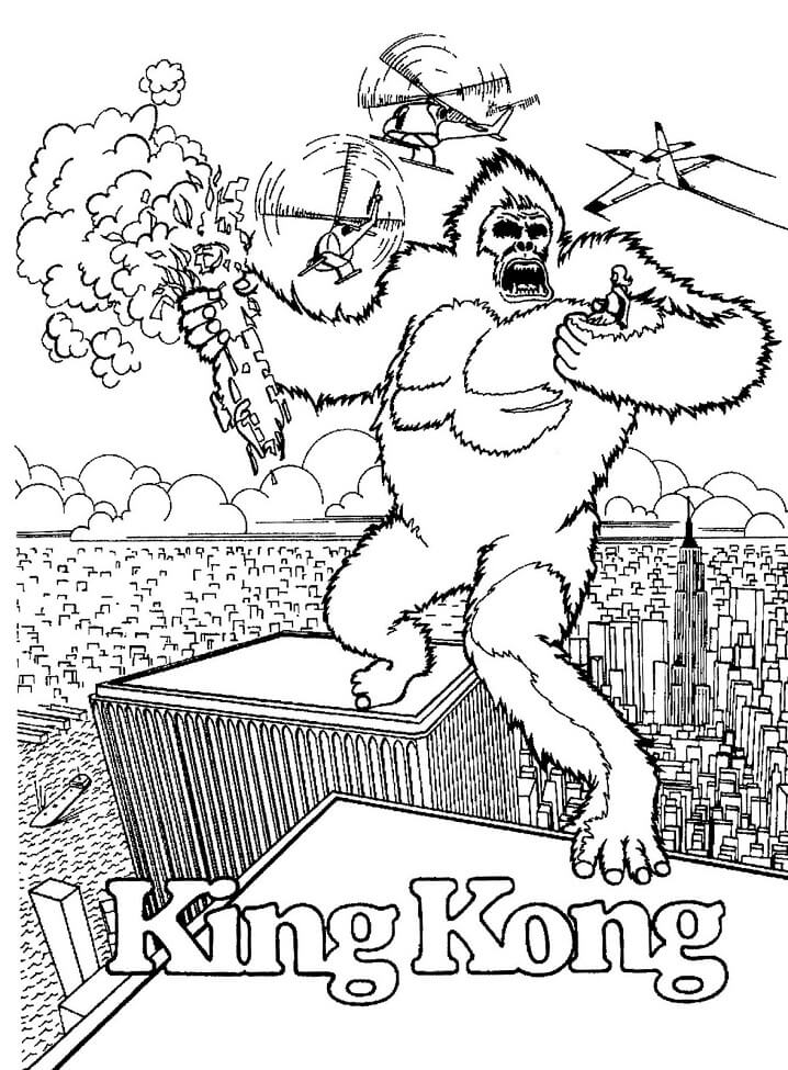 Desenhos de King Kong para colorir