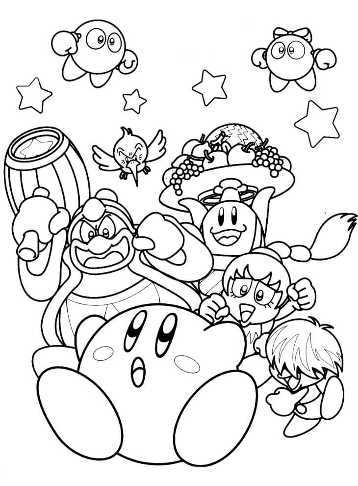 Desenho de Kirby Feliz 4 para colorir