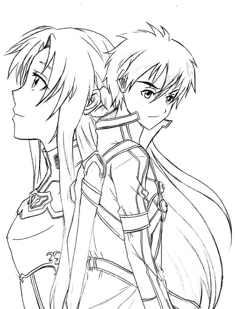 Desenhos de Arte da Espada Online (Sword Art Online) para colorir