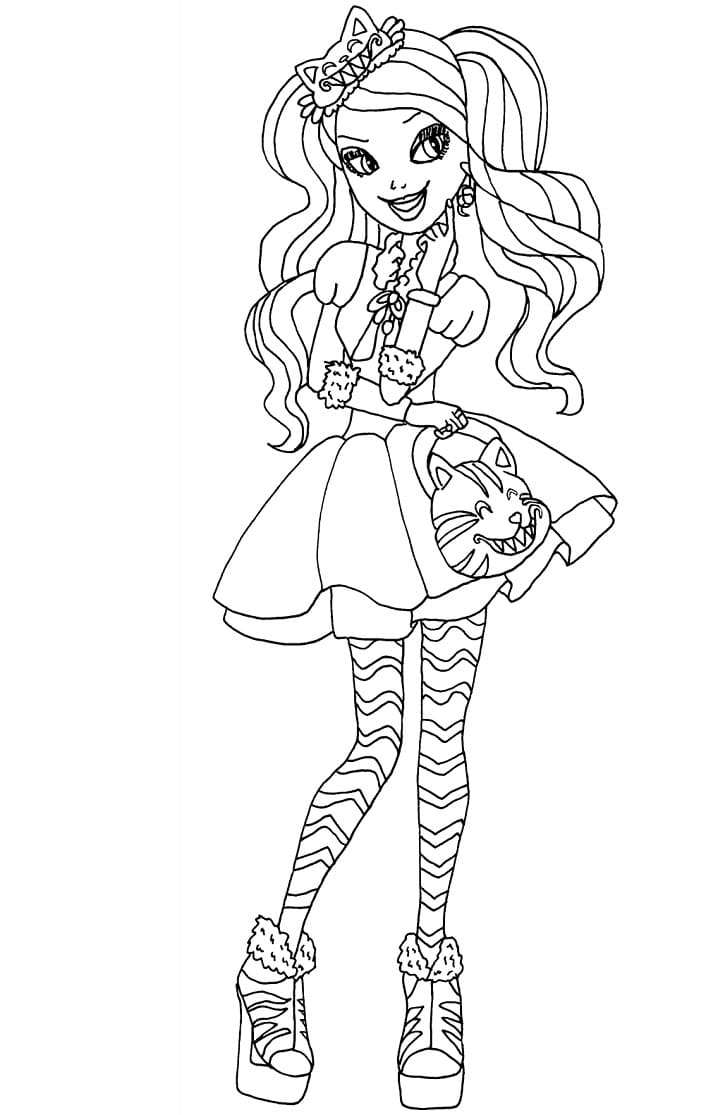 Desenho deKitty Cheshire Ever After High para colorir