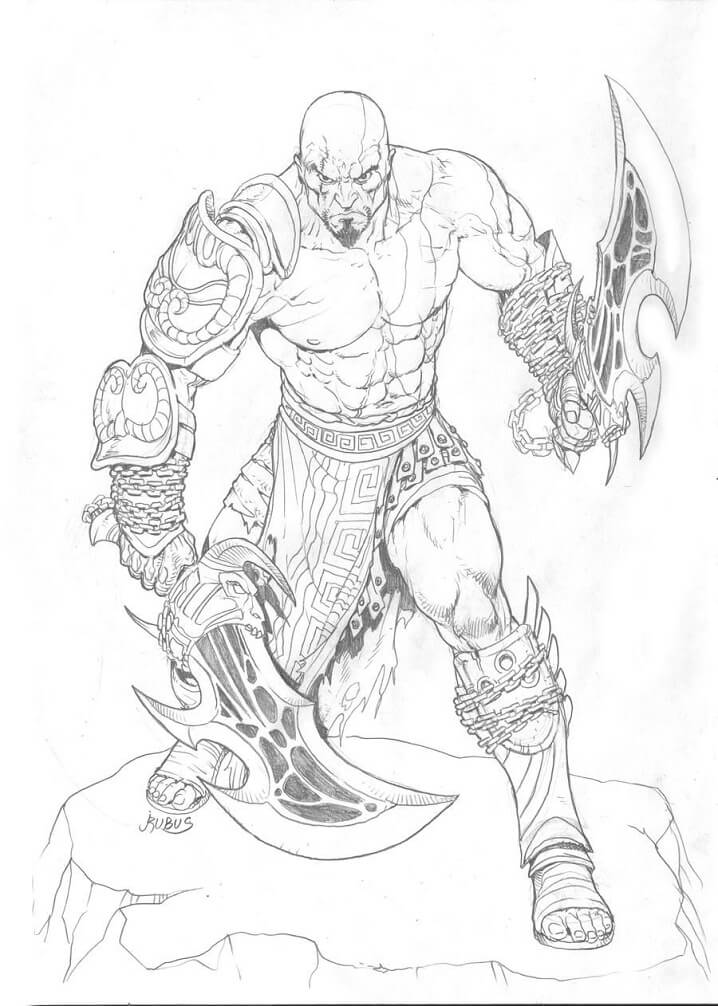 Desenho deKratos Forte 3 para colorir