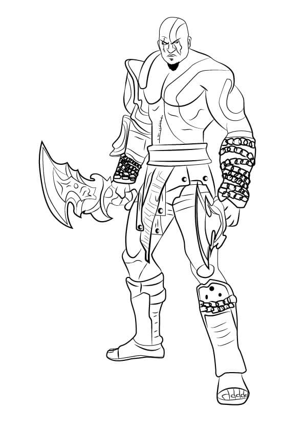 Desenho deKratos Zangado 1 para colorir