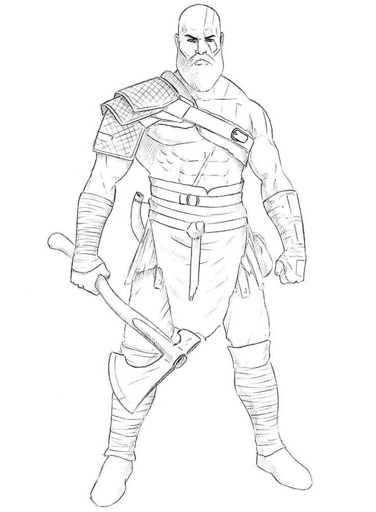 Desenho deKratos Zangado 2 para colorir