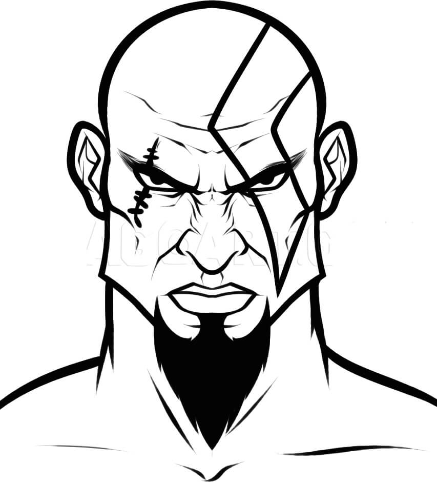 Desenho deKratos Zangado 3 para colorir