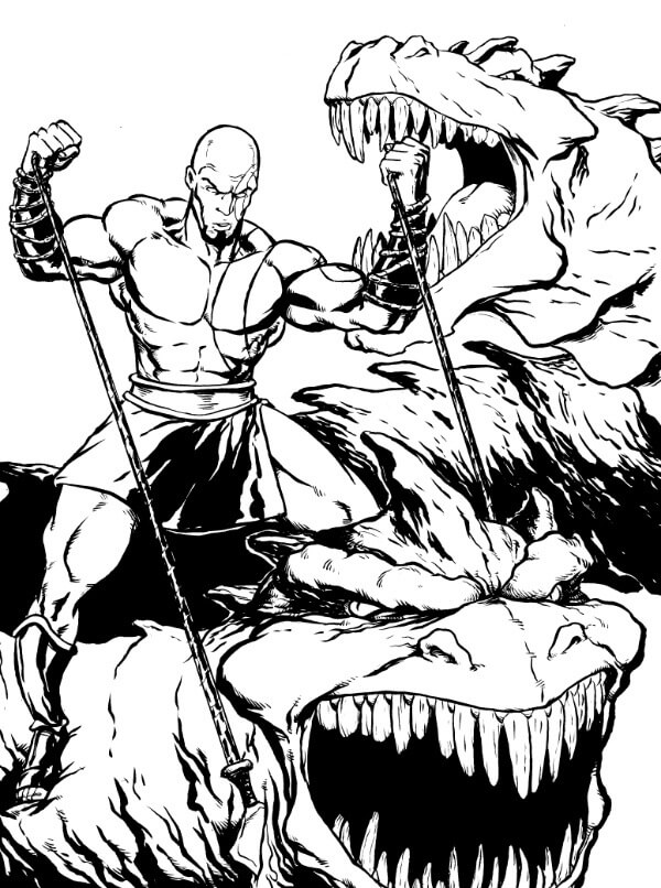 Desenho deKratos Zangado para colorir