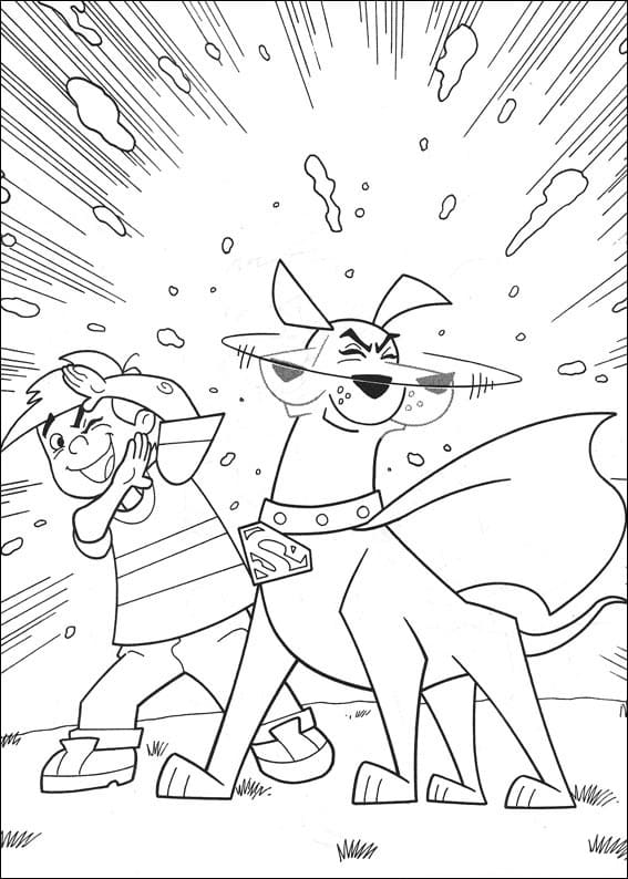 Desenho deKrypto e Kevin Engraçados para colorir