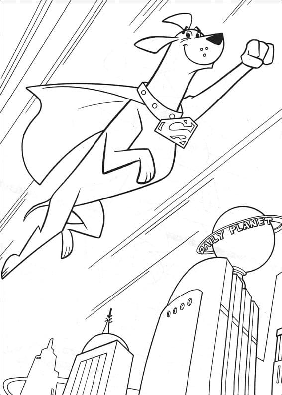 Desenho deKrypto Voando para colorir