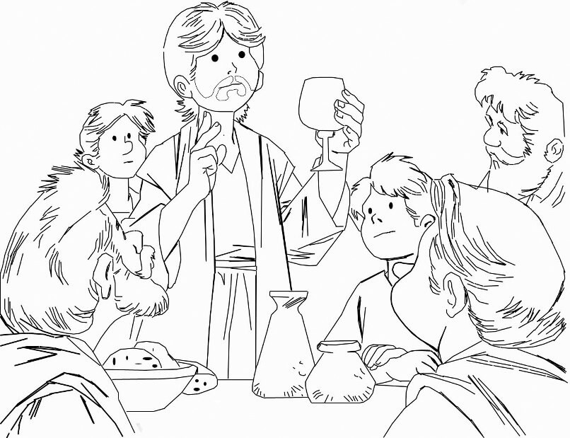 Desenho deLa Última Cena 15 para colorir