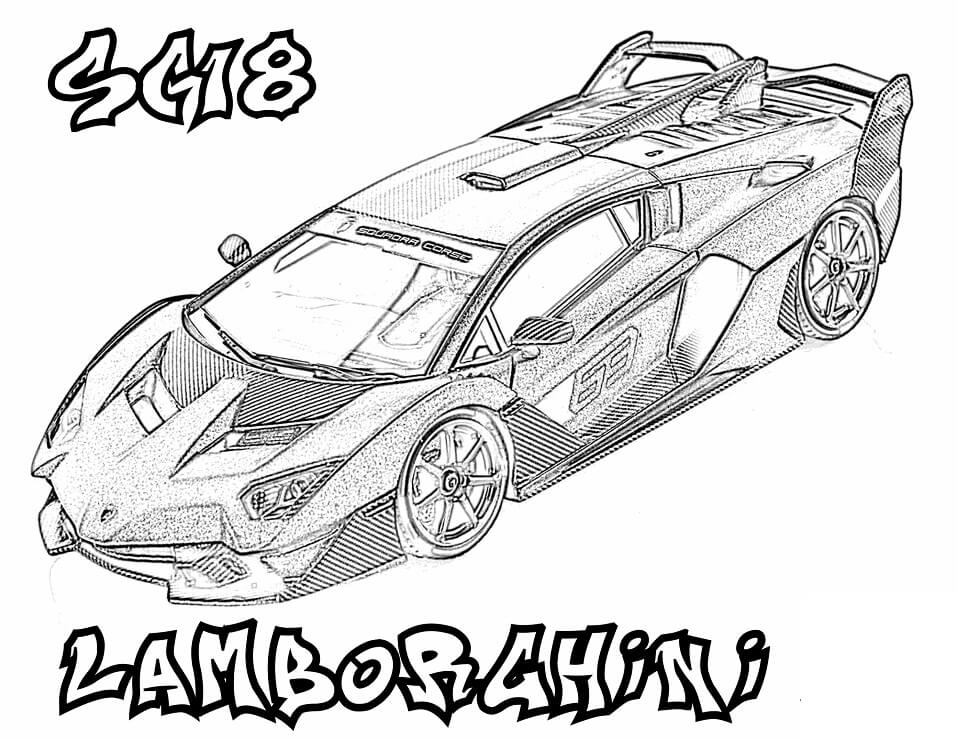 Desenho deLamborghini Incrível 1 para colorir