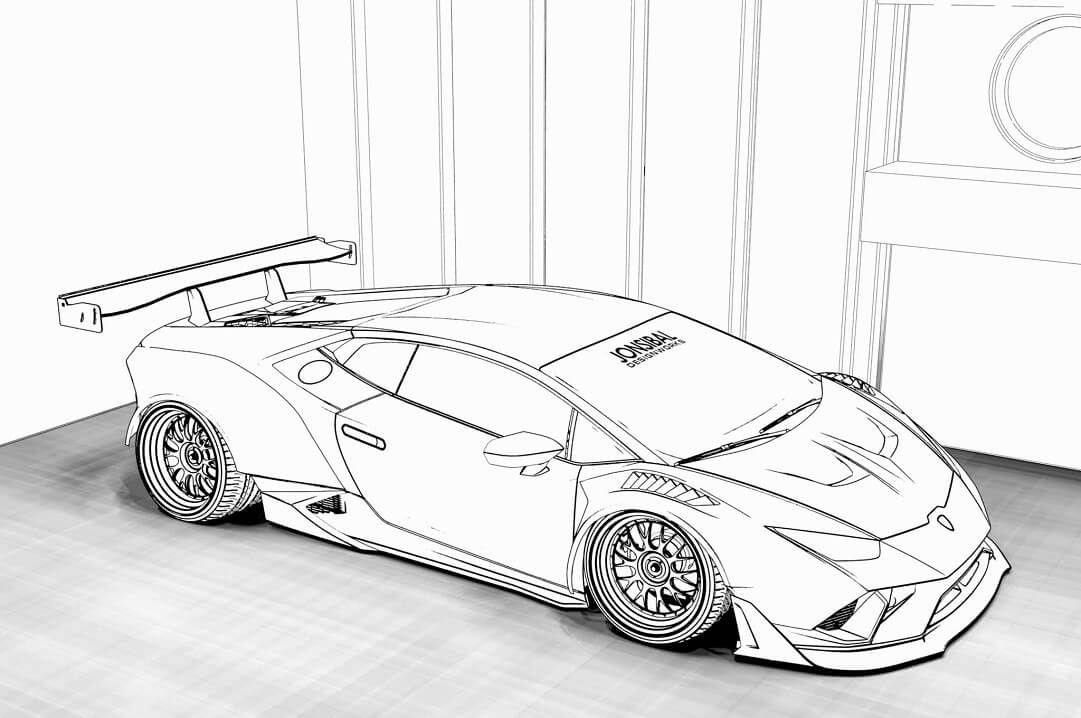 Desenho deLamborghini Incrível 6 para colorir