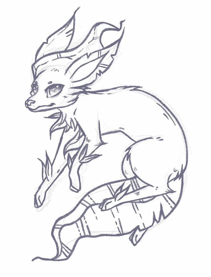 Desenho de Leafeon Pokemon 10 para colorir