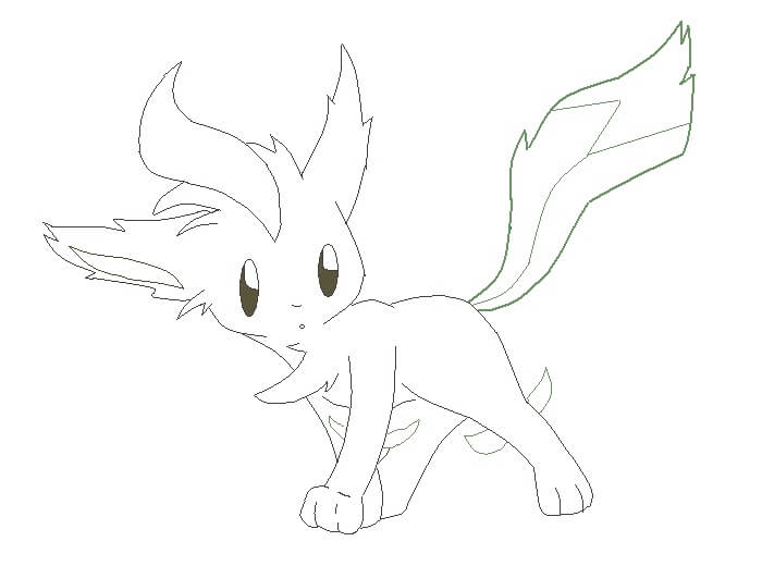 Desenho de Leafeon Pokemon 11 para colorir