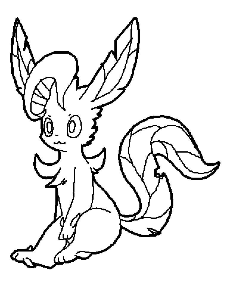 Desenho de Leafeon Pokemon 12 para colorir