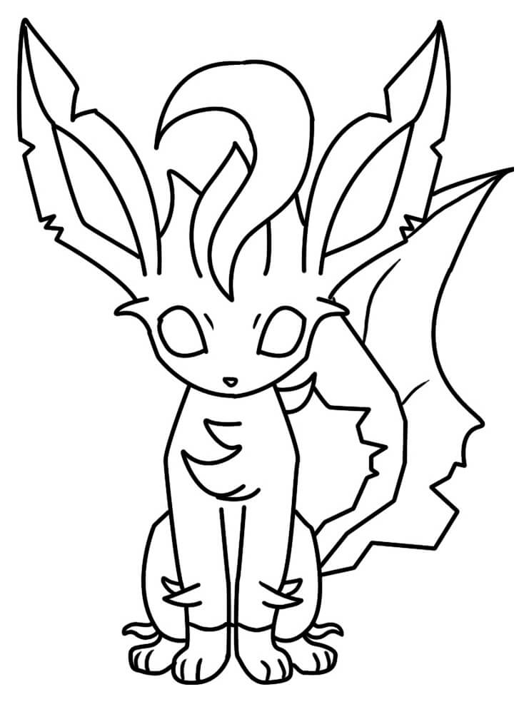 Desenho de Leafeon Pokemon 2 para colorir