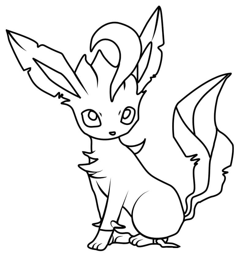 Desenho de Leafeon Pokemon 4 para colorir