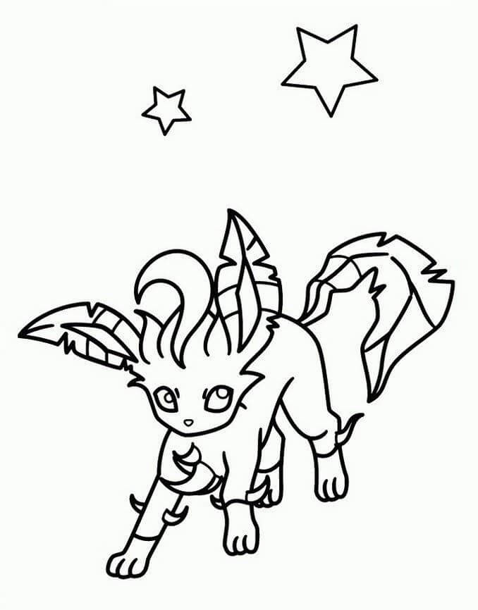 Desenho de Leafeon Pokemon 5 para colorir