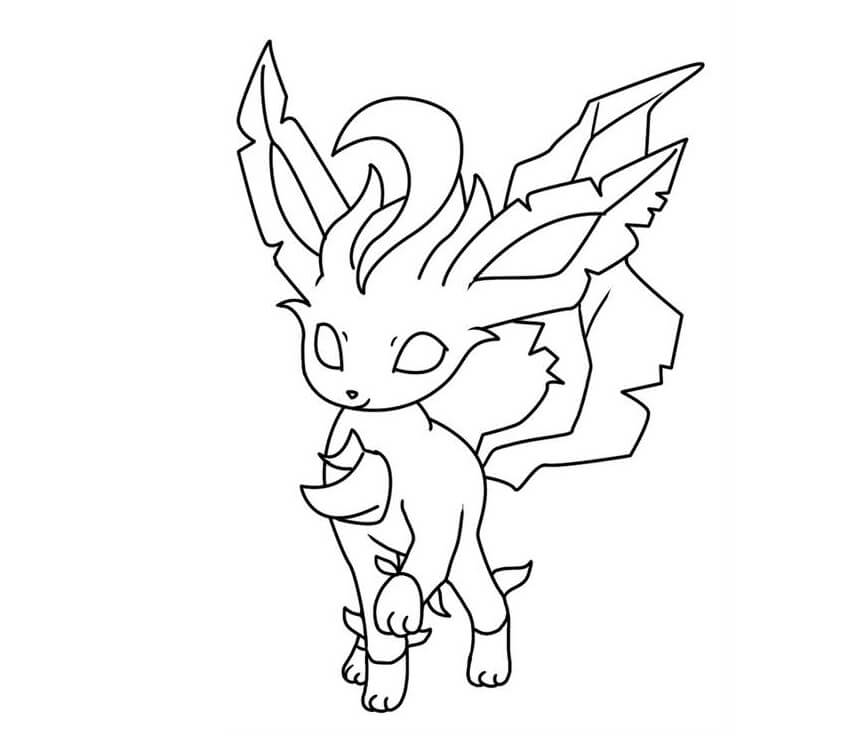 Desenho de Leafeon Pokemon para colorir