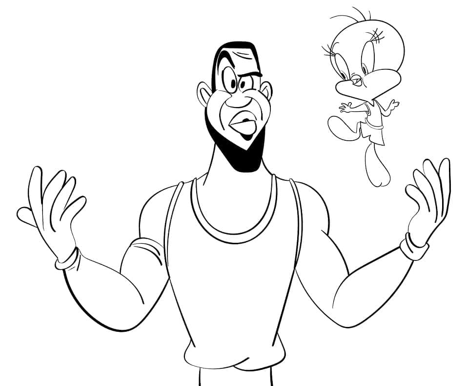 Desenho deLeBron James e Piu-Piu para colorir