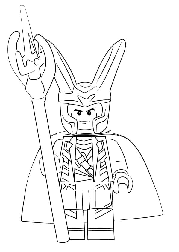 Desenho de Lego Loki para colorir