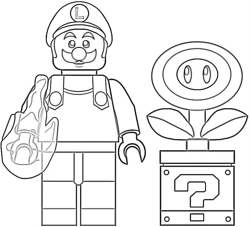 Desenho de Lego Luigi 1 para colorir