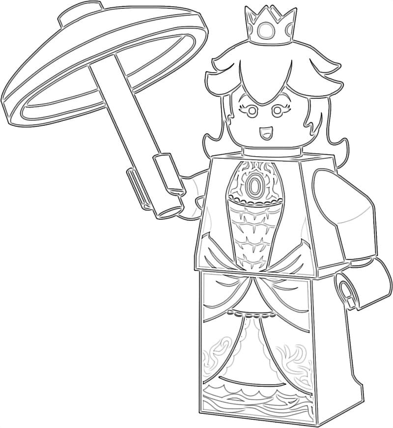 Desenho de Lego Princesa Peach 1 para colorir