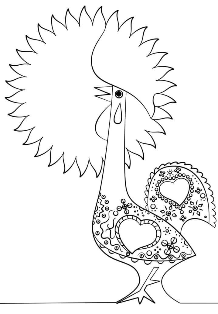 Desenho deLenda do Galo de Barcelos para colorir