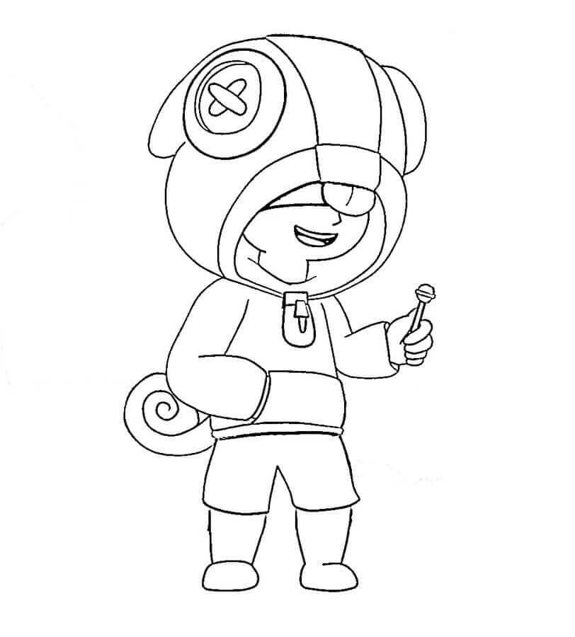 Desenho deLeon Brawl Stars 1 para colorir