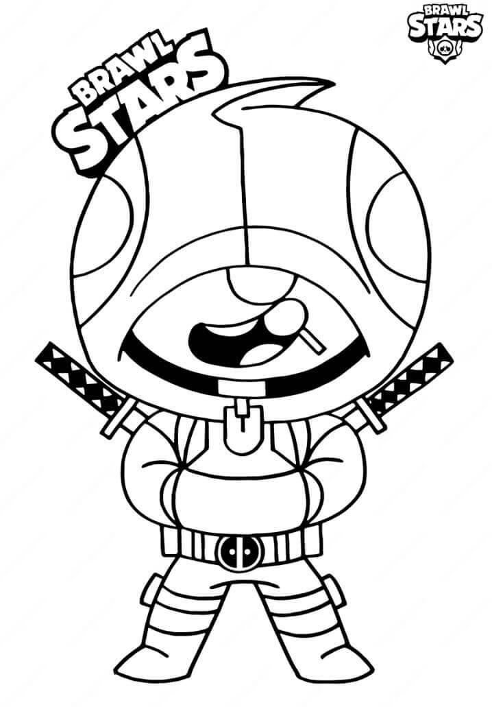 Desenho deLeon Brawl Stars 2 para colorir