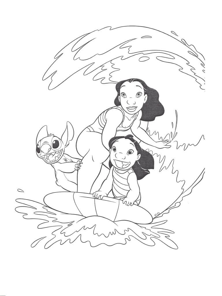 Desenho de Lilo e Stitch 4 para colorir