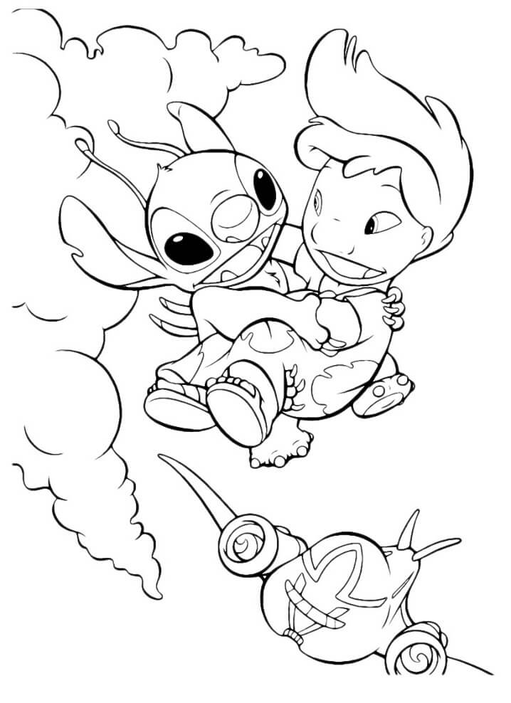 Desenho de Lilo e Stitch 6 para colorir