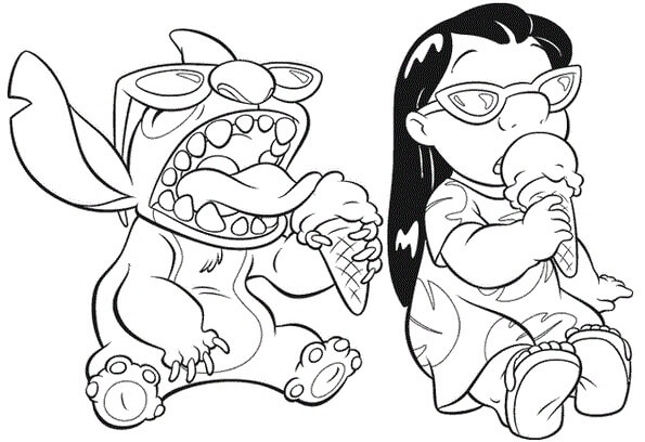 Desenho de Lilo e Stitch 7 para colorir