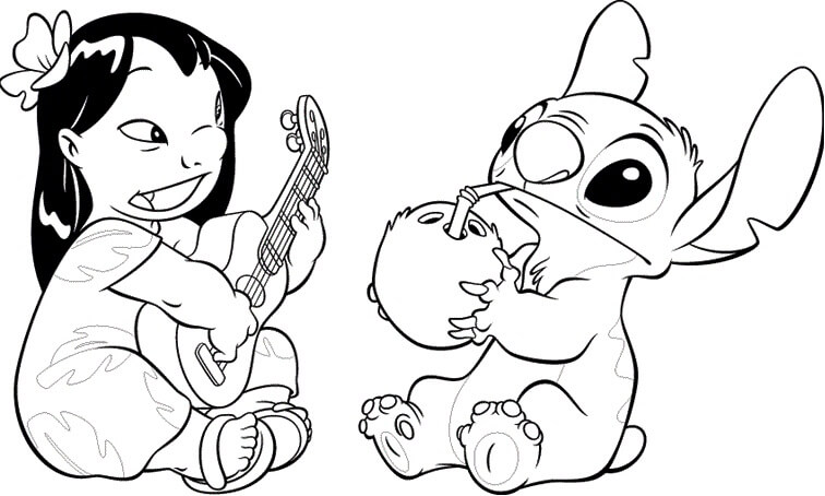 Desenho de Lilo e Stitch 9 para colorir