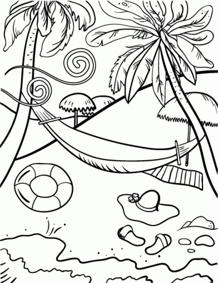 Desenho deLinda Cena de Praia 3 para colorir