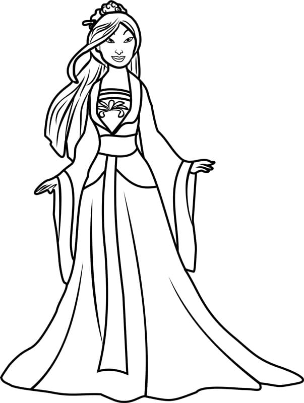 Desenho deLinda Mulan para colorir