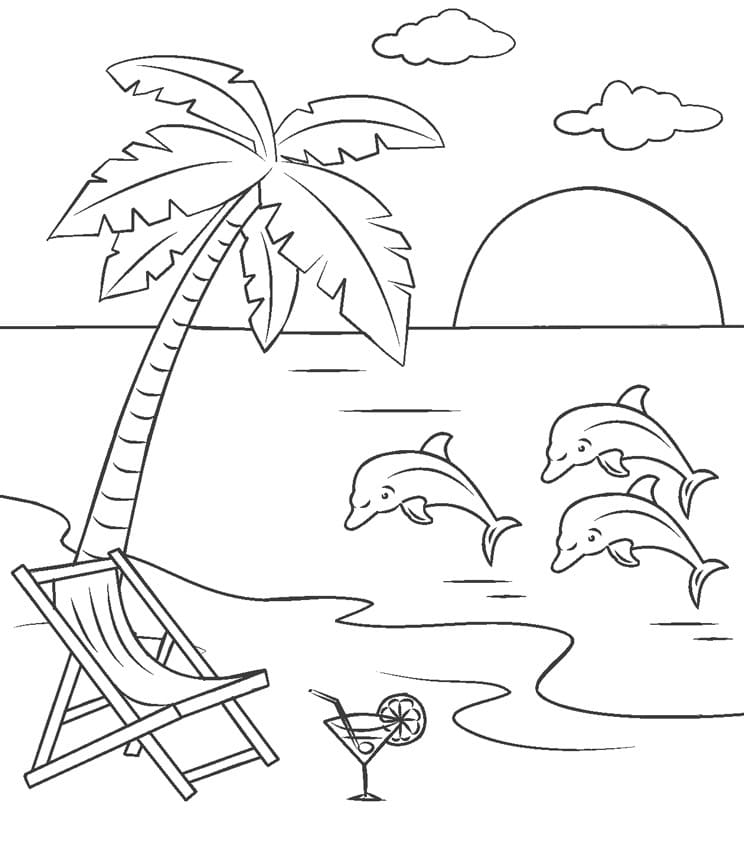 Desenho deLinda Praia 2 para colorir