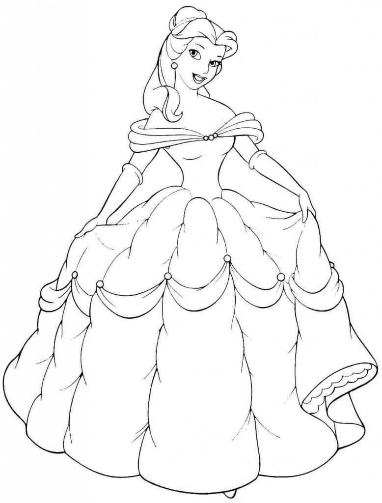 Desenho deLinda Princesa Belle 8 para colorir