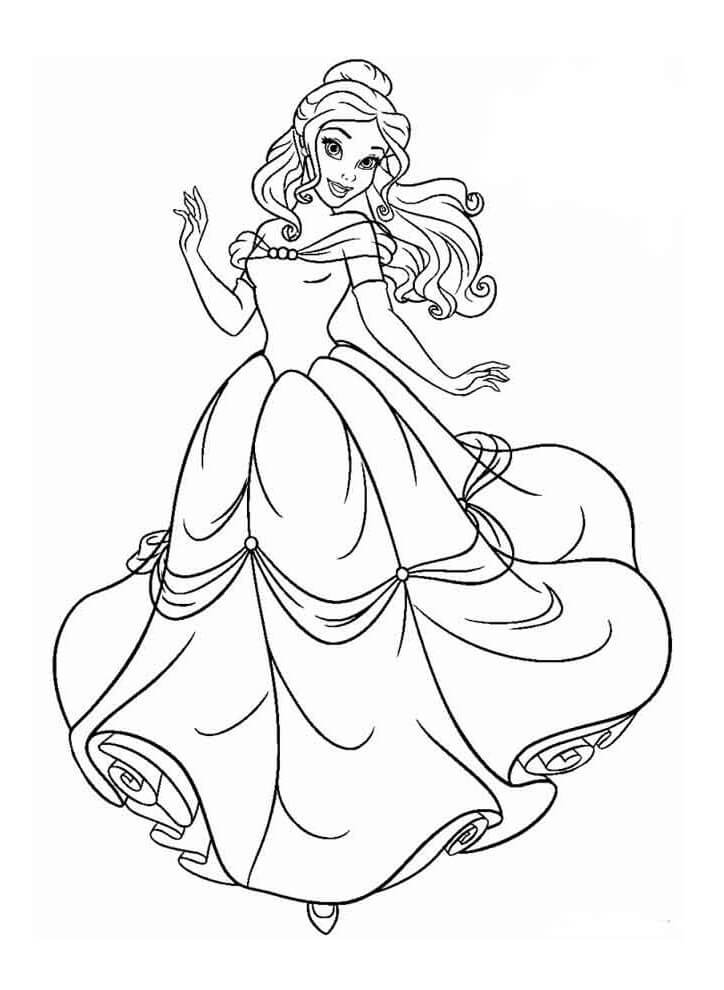 Desenho deLinda Princesa Belle para colorir