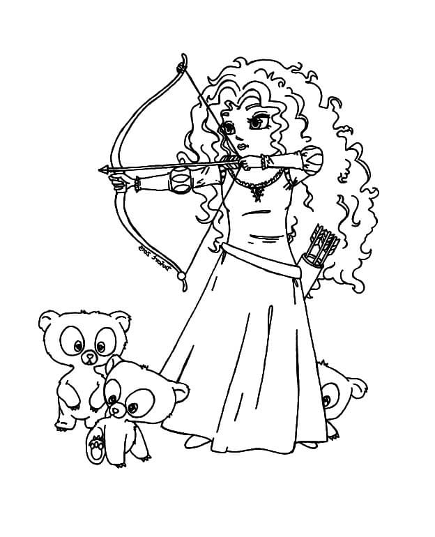 Desenho deLinda Princesa Merida para colorir