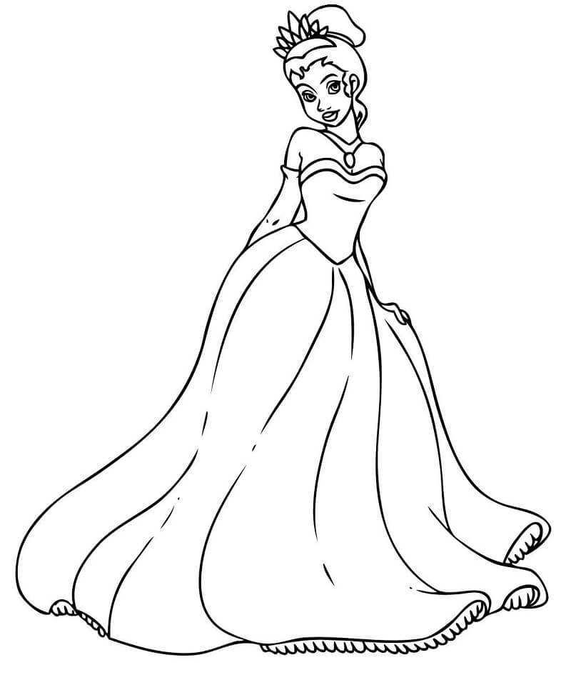 Desenho deLinda Princesa Tiana 1 para colorir