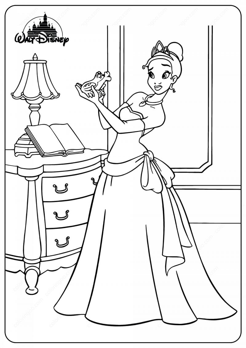 Desenho deLinda Princesa Tiana 2 para colorir