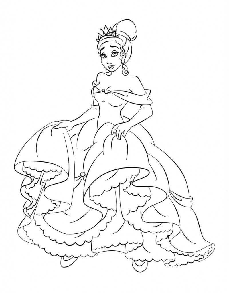 Desenho deLinda Princesa Tiana 3 para colorir