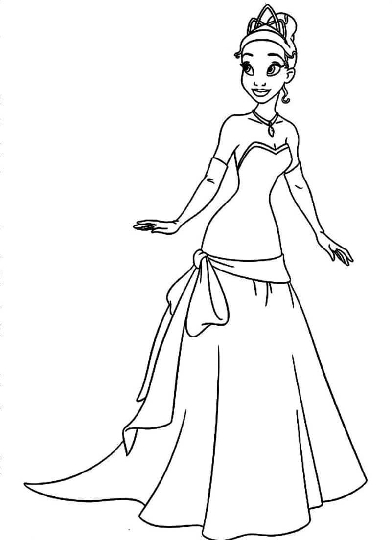 Desenho deLinda Princesa Tiana 4 para colorir