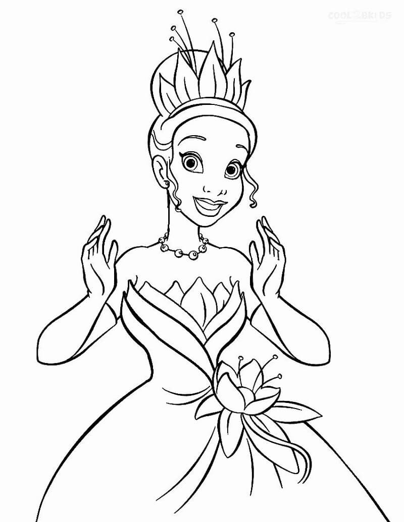 Desenho deLinda Princesa Tiana 6 para colorir