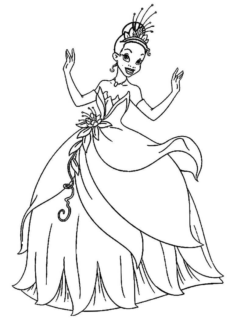 Desenho deLinda Princesa Tiana 7 para colorir