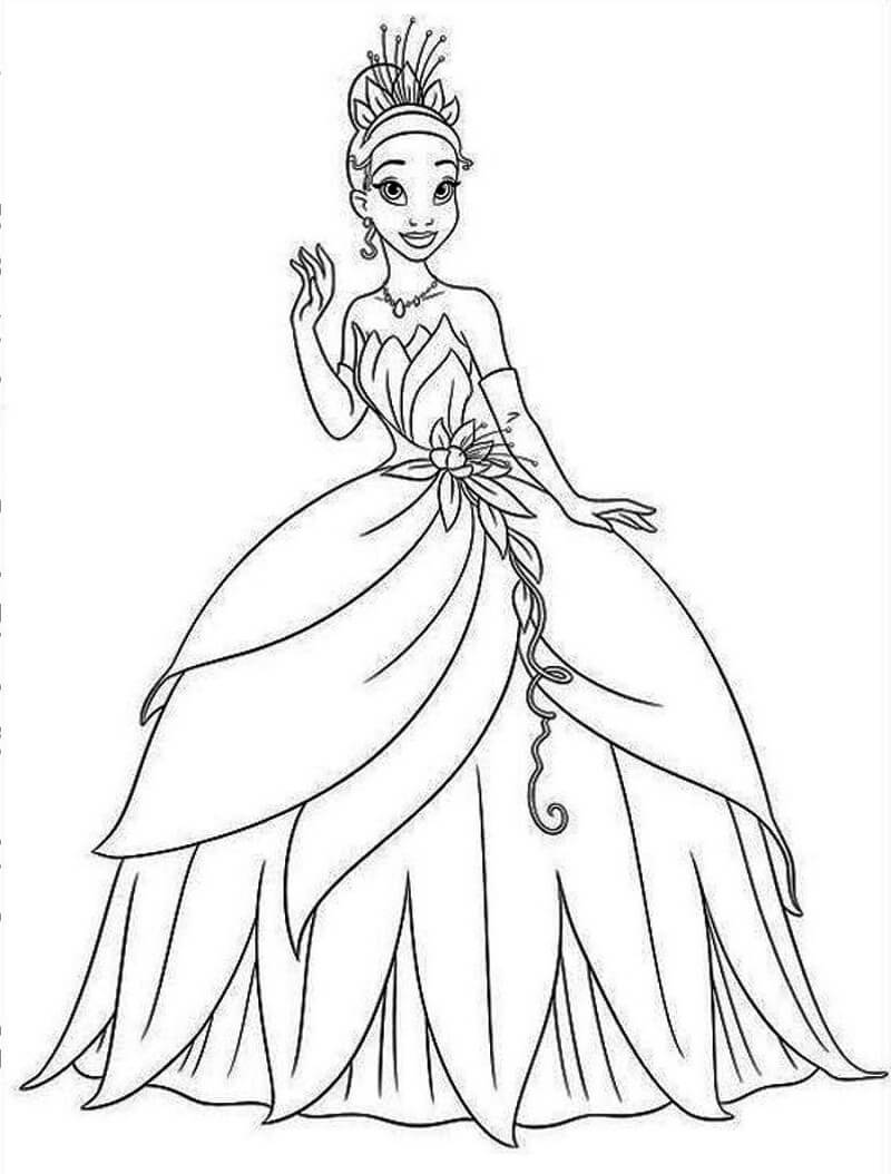 Desenho deLinda Princesa Tiana 8 para colorir