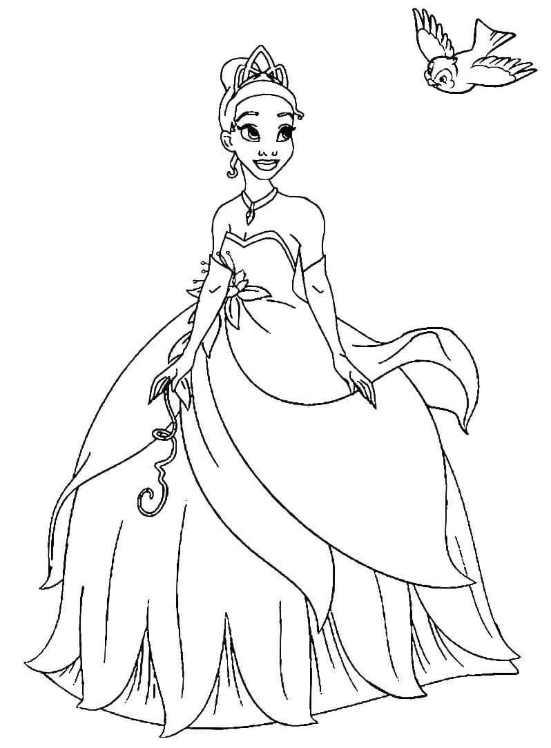 Desenho deLinda Princesa Tiana para colorir