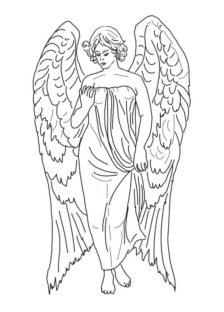 Desenho de Lindo Anjo 4 para colorir