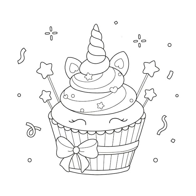 Desenho deLindo Cupcake para colorir