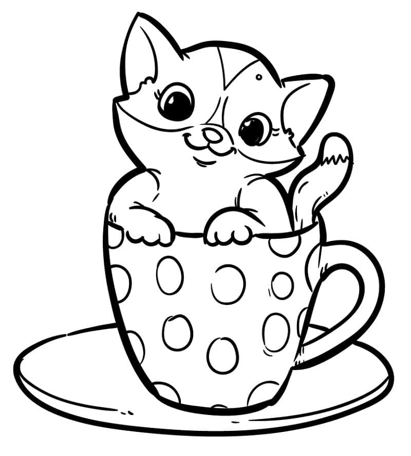 Desenho de Lindo Gatinho para colorir